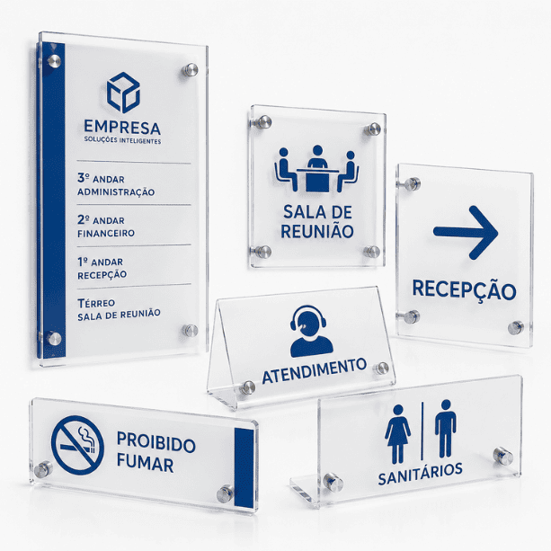 Sinaliza&ccedil;&atilde;o em acr&iacute;lico